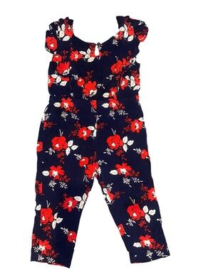 Janie and Jack Navy Floral Dress with Red and Pink Prints